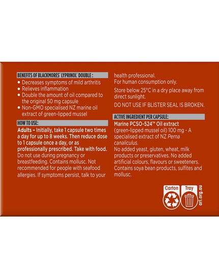 Blackmores Lyprinol Double 30 Capsules