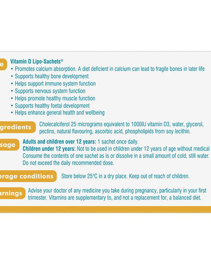 Lipo-Sachets Vitamin D Melon 5g 30 Sachets