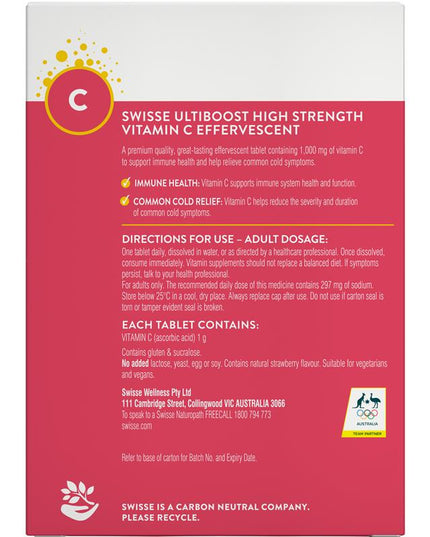 Swisse Vitamin C 60 Effervescent Tablets
