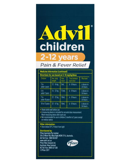 Advil Pain & Fever Suspension 200mL