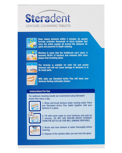 Steradent Active Plus Denture Cleansing 48 Tablets
