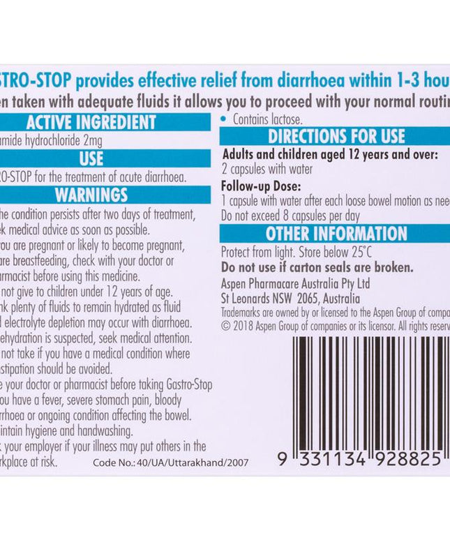GastroStop 2mg 12 Capsules