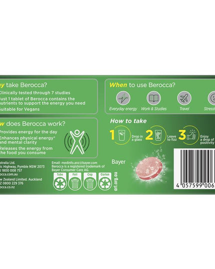 Berocca Energy Original Berry 30 Effervescent Tablets