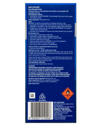 Regaine Men's Extra Strength Minoxidil Foam Hair Regrowth Treatment 60g