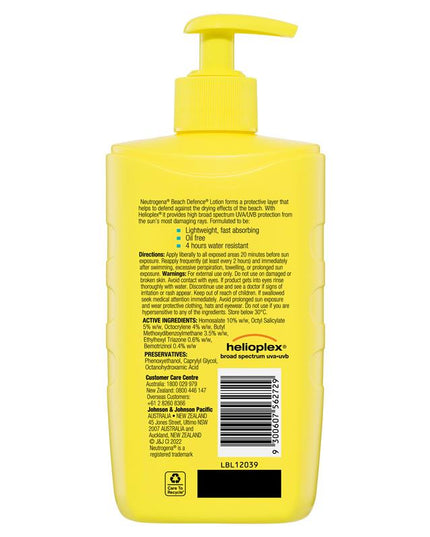 Neutrogena SPF 50 Beach Defence Lotion 400ml