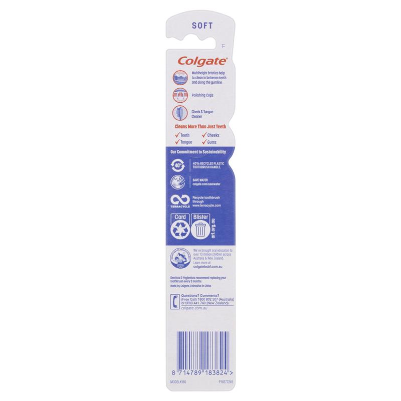 Colgate 360 Whole Mouth Clean Compact head Toothbrush Soft