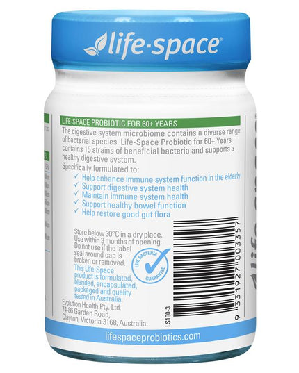 Life-Space Probiotic For 60+ Years 60 Capsules