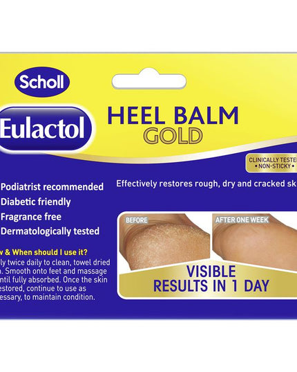 Scholl Eulactol Foot Heel Balm Gold 120ml - Rough Dry or Cracked Skin