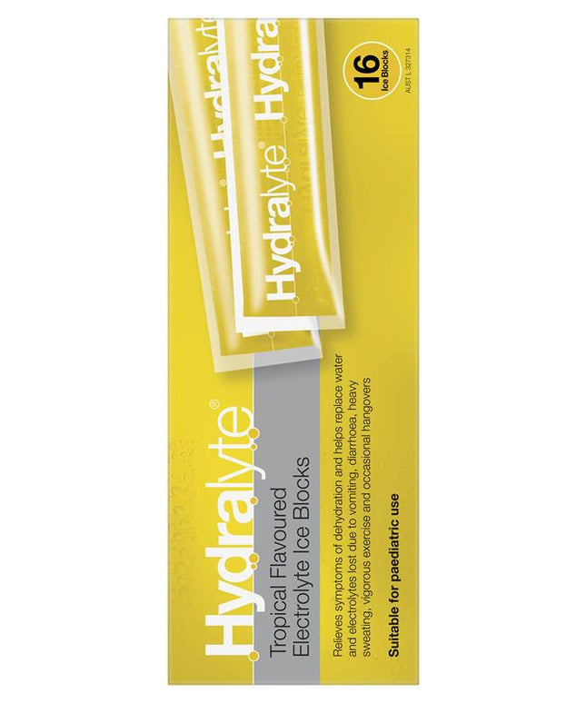 Hydralyte Electrolyte Ice Blocks Tropical 16