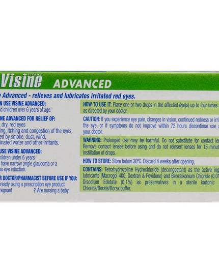 Visine Advanced Relief Eye Drops 15mL