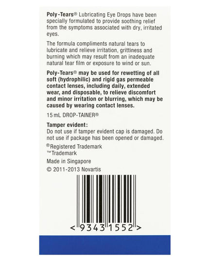 Poly Tears Eye Drops 15ml