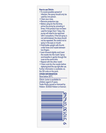 Otrivin Adult Nasal Spray 10ml