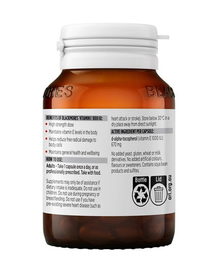 Blackmores Vitamin E 1000IU 30 Capsules