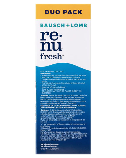 Bausch & Lomb Renu Fresh Multi-Purpose Duo Pack 355ml + 120ml