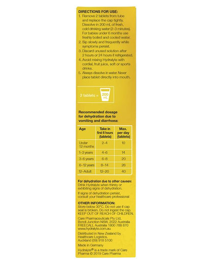 Hydralyte Electrolyte Effervescent Tropical 20 Tablets