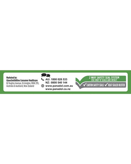 Panadol with Optizorb Paracetamol Pain Relief Tablets 500mg 50