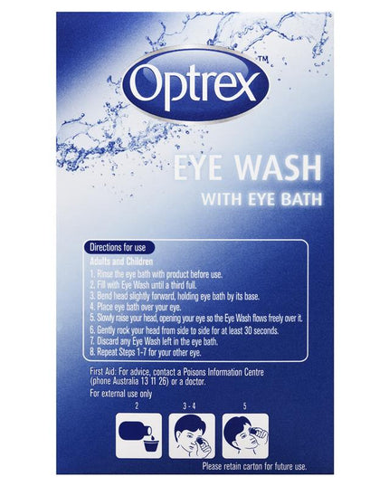 Optrex Fresh Eyes Liquid Eye Wash Bath 110ml