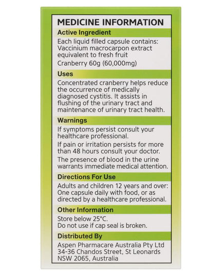 Ural High Strength Cranberry 60000mg 30 Capsules