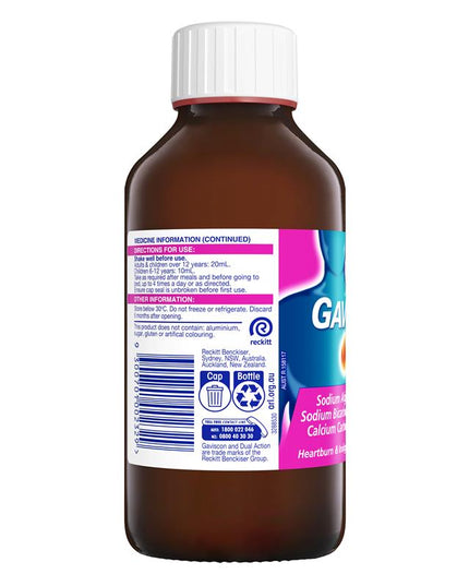 Gaviscon Dual Action Liquid Heartburn & Indigestion Relief 300ml
