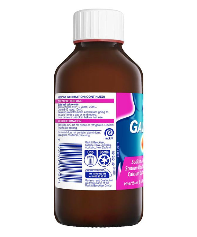 Gaviscon Dual Action Liquid Heartburn & Indigestion Relief 300ml