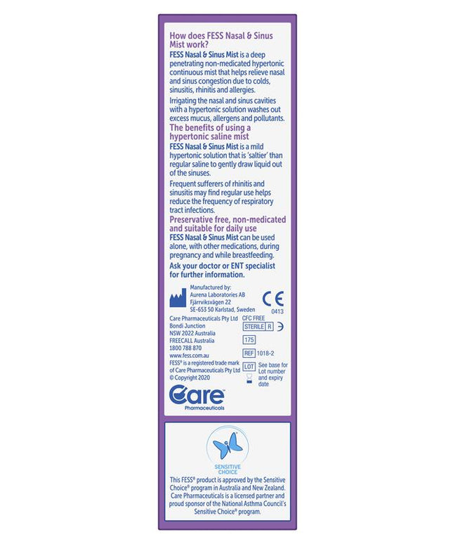 Fess Nasal & Sinus Saline Mist 100ml