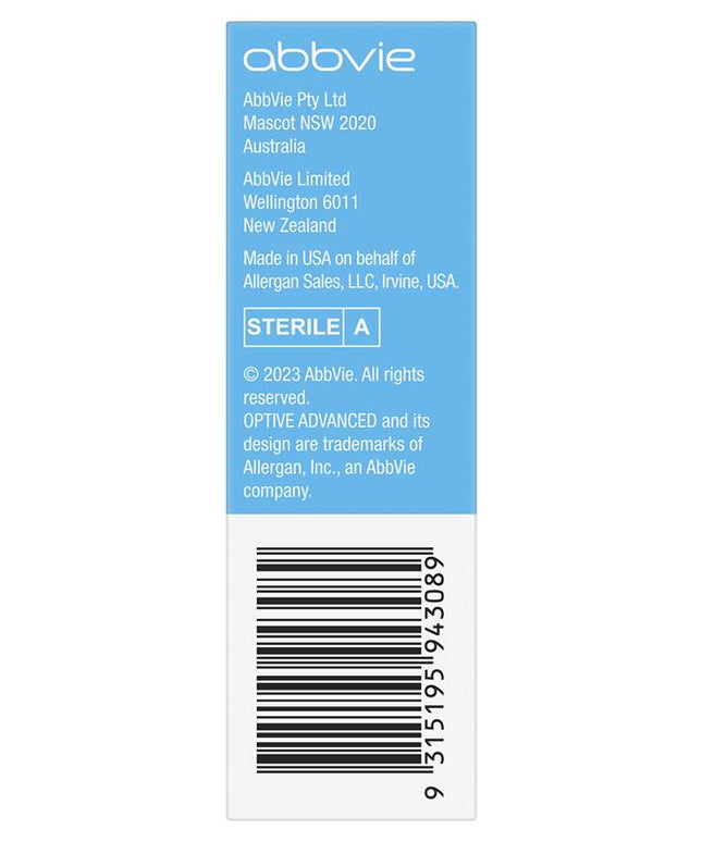Optive Advanced Lubricant Eye Drops 15ml