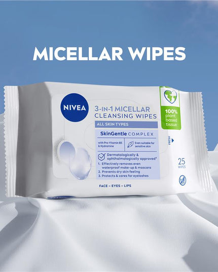 NIVEA Daily Essentials Biodegradable Micellar Cleansing Wipes 25pk