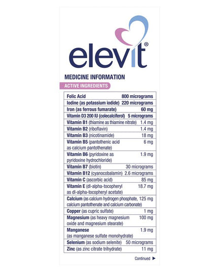 Elevit Pre-conception & Pregnancy 100 Tablets