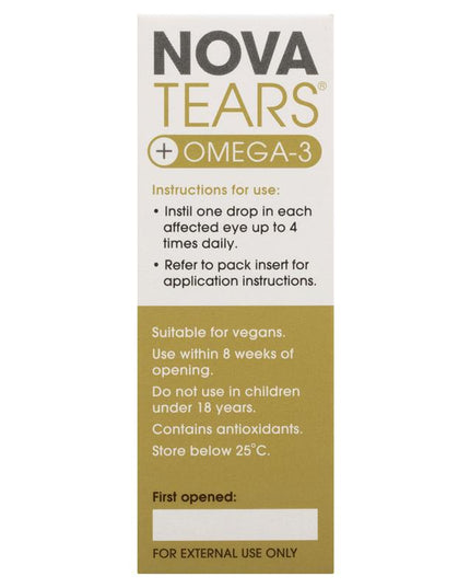 Nova Tears + Omega3 Preservative Free Lubricating Eye Drops 3ml