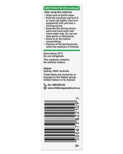 Panadol Children 1 Month – 1 Year Baby Drops with Dosing Device, Fever and Pain Relief, 20mL