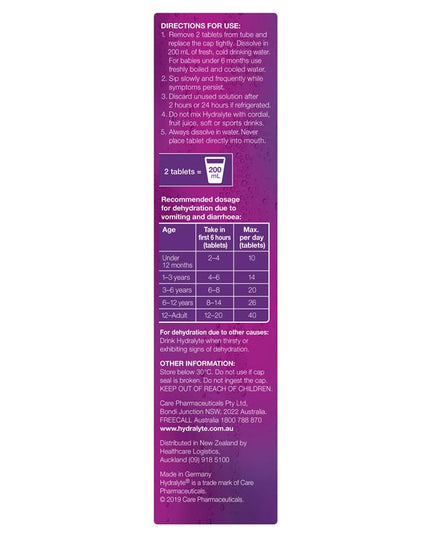 Hydralyte Electrolyte Effervescent Apple Blackcurrant 20 Tablets