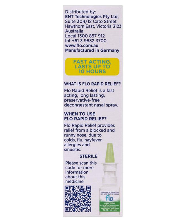 FLO Rapid Relief Nasal Decongestant 15mL