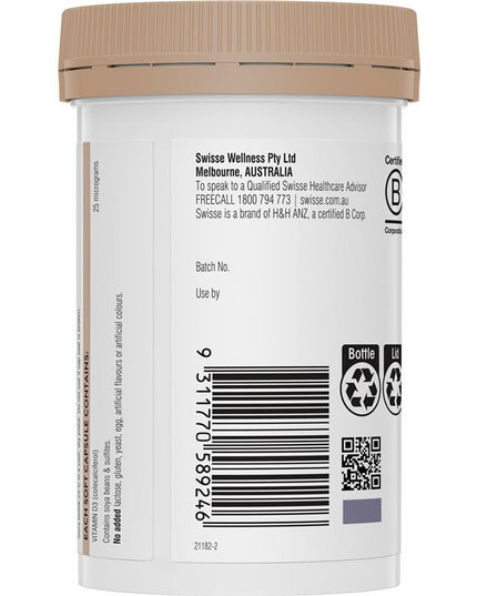Swisse Vitamin D 250 Capsules