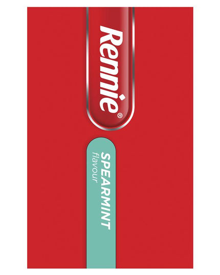 Rennie Indigestion and Heartburn Relief Spearmint 96 Chewable Tablets