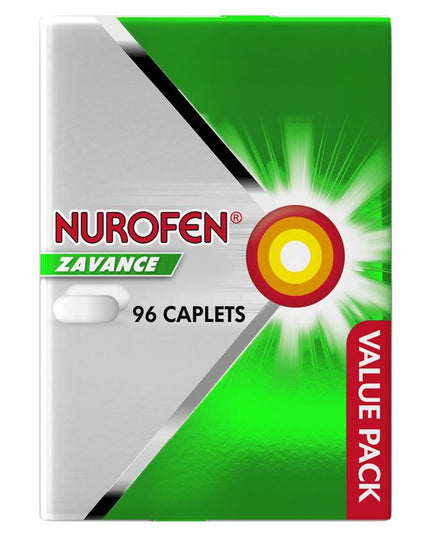 Nurofen Zavance Fast Pain Relief Caplets 256mg Ibuprofen 96 Pack