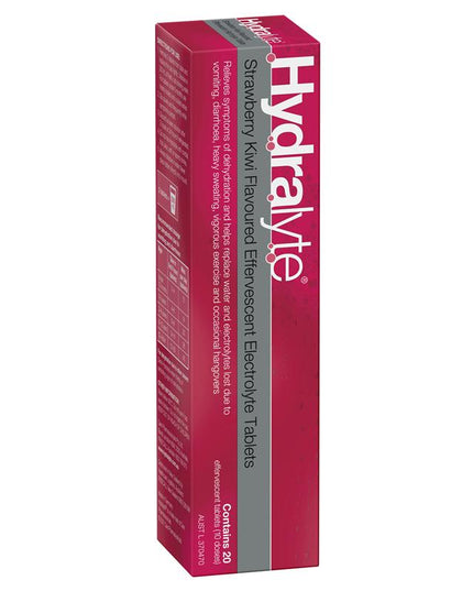 Hydralyte Electrolyte Effervescent Strawberry Kiwi 20 Tablets