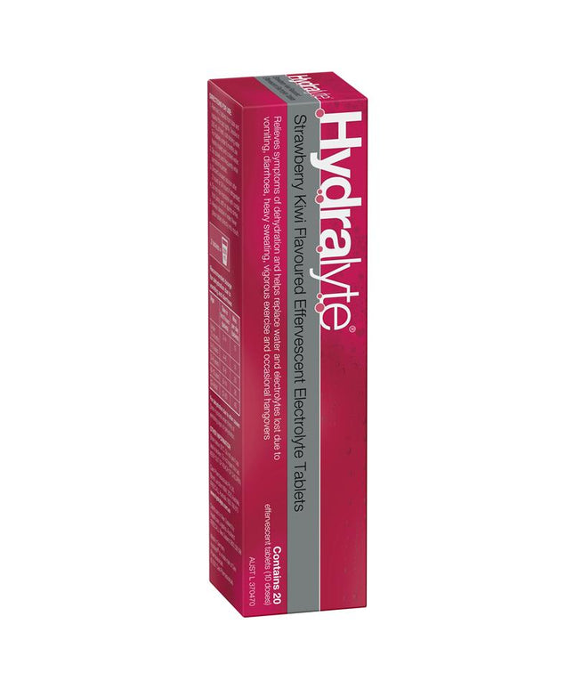 Hydralyte Electrolyte Effervescent Strawberry Kiwi 20 Tablets