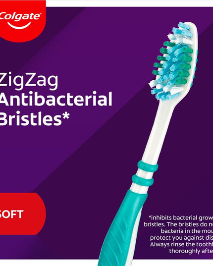 Colgate Zig Zag Deep Interdental Clean Toothbrush Flex Soft Value 3 Pack