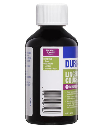 DURO-TUSS Lingering Cough Liquid Immune Support Blackberry & Vanilla 200mL