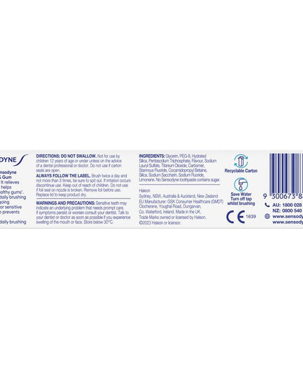 Sensodyne Toothpaste Sensitivity & Gum Whitening 100g