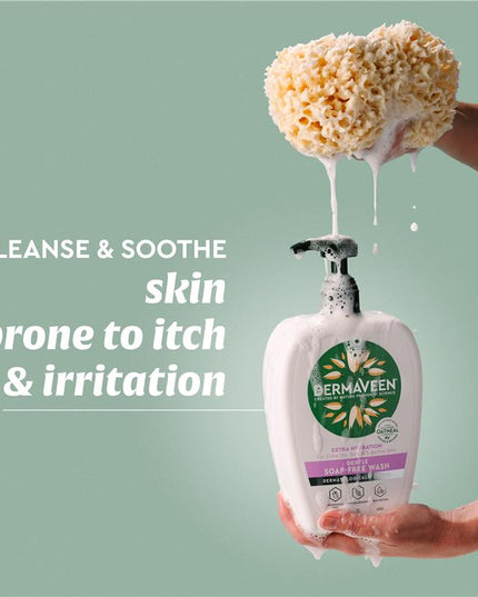 DermaVeen Extra Hydration Gentle Soap-Free Wash for Extra Dry, Itchy & Sensitive Skin 1L
