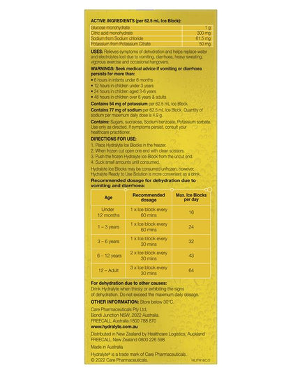Hydralyte Electrolyte Ice Blocks Tropical 16