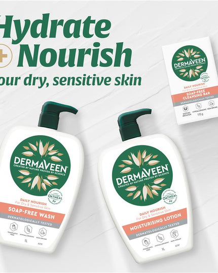 DermaVeen Daily Nourish Moisturising Lotion for Dry & Sensitive Skin 1L