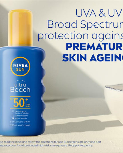 NIVEA Sun Ultra Beach SPF50+ Sunscreen Spray 200ml