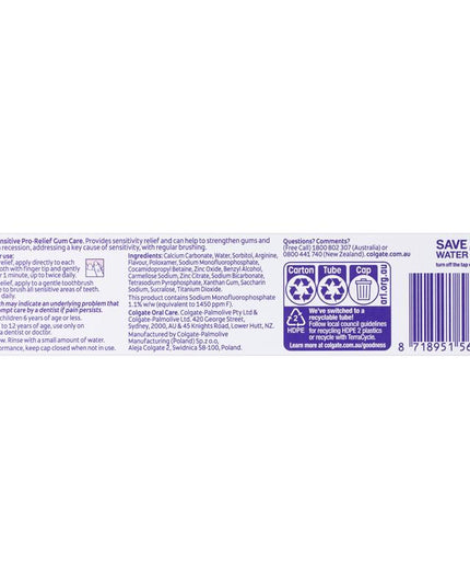 Colgate Toothpaste Sensitive Pro Relief Gum Care 110g