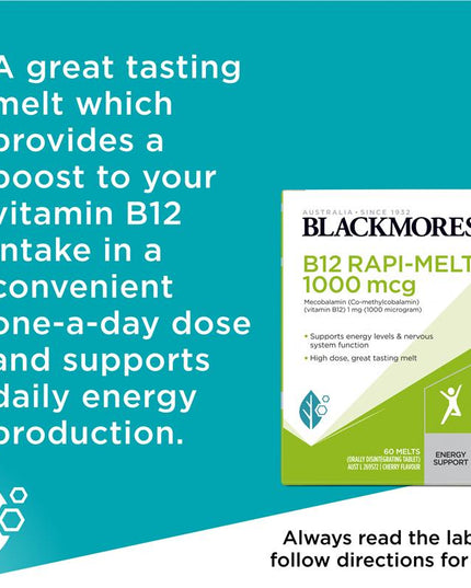 Blackmores B12 Rapi-Melt 1000mcg 60 Tablets