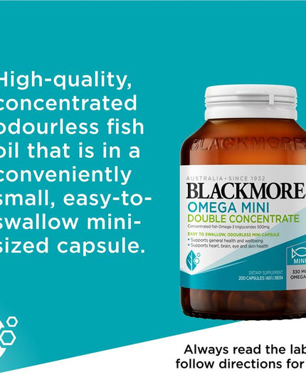 Blackmores Omega Mini Double Concentrate 200 Capsules