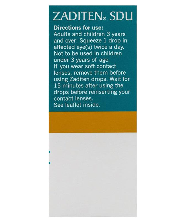 Zaditen 0.025% Eye Drops Unit Dose 0.4ml 20 Single Dose Units