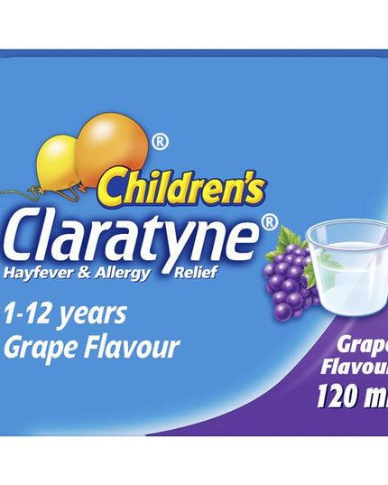 Children's Claratyne Allergy & Hayfever Relief Syrup For Kids Grape Flavour 120mL