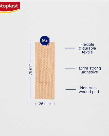Elastoplast 48598 Heavy Fabric Waterproof 16 Pack